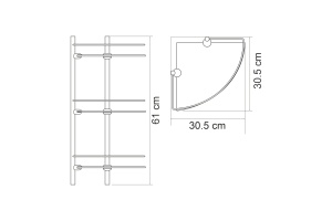 K-3133WHITE Полка стеклянная тройная - 3