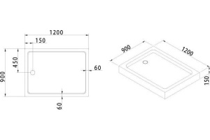 Поддон для душа Cezares Tray прямоугольный 120/90, акриловый, без сифона - 2