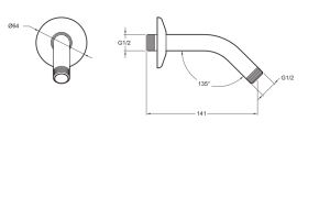 Кронштейн для верхнего душа Jacob Delafon Moxie E11626-CP - 2