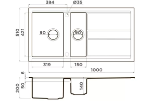 Мойка кухонная Omoikiri Kitagawa Artceramic/wind green (4993251) - 2