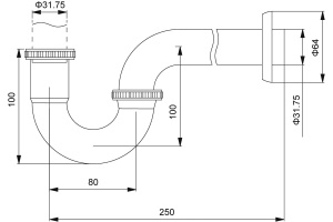 Сифон для раковины Timo 961/00L хром - 2