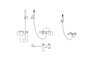 Смеситель для ванны с душем Boheme Qubic черный матовый - 2