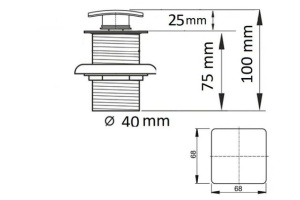 Донный клапан для раковины Ceramalux бронза (RD010) - 2