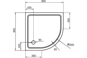 Поддон для душа Cezares SMC R 90x90 см - 3