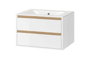 Тумба под раковину EXCELLENT Tuto 80 белый - светлое дерево