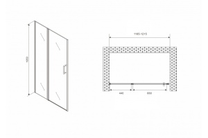 Душевая дверь Abber Sonnenstrand 120 хром (AG04120MS) - 3