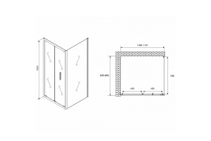 Душевой уголок Abber Sonnenstrand 110х85 хром стекло прозрачное - 2
