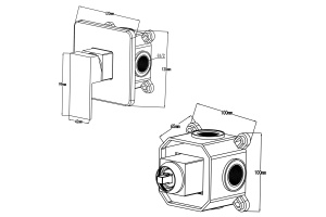 Swedbe Platta Душевой комплект со встроенным смесителем с монтажным боксом, цвет: черный 5553B