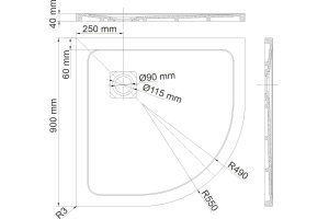 Поддон для душа Wasserkraft Neime 19T01 90x90 - 2