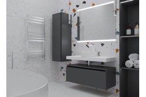 Тумба Armadi Art Flat Valessi Uno-S 100 подвесная черный глянец - 3