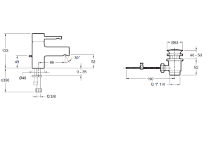 Смеситель Jacob Delafon Cuff E37301-CP для раковины - 2