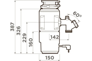 Измельчитель отходов Omoikiri Nagare slim 1250-AZ azur - 2