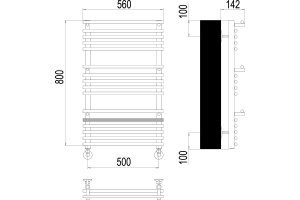 Водяной полотенцесушитель Terminus Вента Люкс П16 500х800 Хром - 3