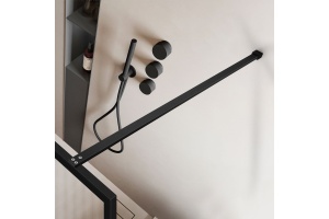 Душевая перегородка Vincea Walk-In 90х200 профиль черный стекло рифленое - 3