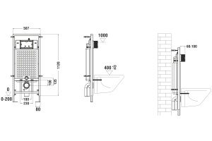 Система инсталляции WeltWasser WW MARBERG 507 RD CR с кнопкой смыва хром (10000008208) - 3