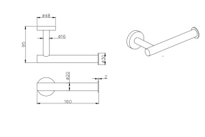 Бумагодержатель AQUATEK ВЕГА AQ4008MB, матовый черный - 2