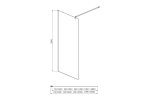 AQ WIW 14020CH Душевая перегородка Walk in с держателем 1400x2000 профиль хром, стекло прозрачное - 3