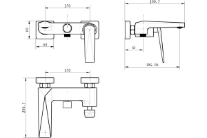 Смеситель Boheme Venturo 383 для ванны с душем - 2