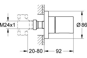 Вентиль Grohe Grohtherm 3000 Cosmopolitan 19470000 - 2