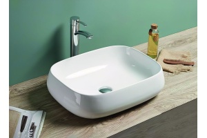 Раковина керамическая накладная AM-78102, цвет белый, 560х420х145