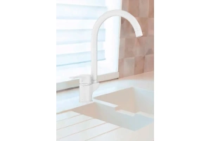 Смеситель для кухни GPD Atros белый матовый - 2