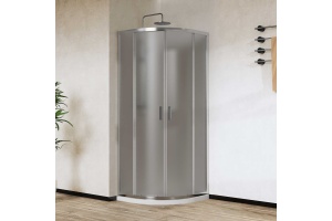 Душевой уголок Vincea City 80х80 профиль хром стекло рифленое