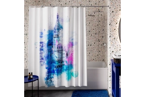 Штора для ванной Wasserkraft Lossa 180х200 рисунок белый - 2