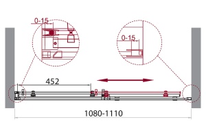 Душевая дверь BelBagno Acqua 110 профиль хром (ACQUA-BF-1-110-C-Cr) - 3