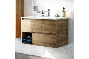 Тумба с раковиной STWORKI Карлстад 75 дуб рустикальный - 2
