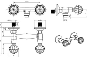 Смеситель Boheme Brillante Presente 354 для душа - 2
