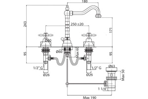 Смеситель Cezares Nostalgia NOSTALGIA-BLS2-02 для раковины - 3