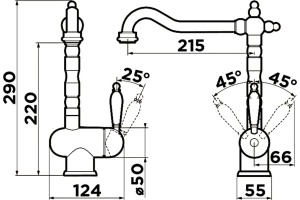 Смеситель Omoikiri Kyoto 4994297 для кухонной мойки - 3