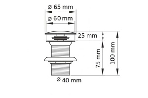 Донный клапан для раковины Ceramalux белый, матовый (RD002GW) - 2