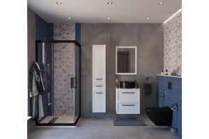 Тумба с раковиной STWORKI Эстерсунд 60 белая матовая, простоун беж, BOCCHI Vessel черная - 2