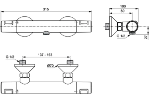 Смеситель для душа термостатический Ideal Standard Ceratherm черный матовый - 3