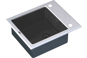Мойка кухонная Zorg Glass GL-6051-WHITE-GRAFIT графит
