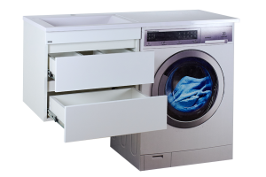 Тумба под стиральную машину Misty Фостер 55 белая глянцевая - 3