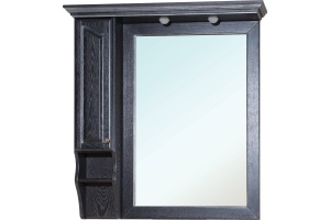 Зеркало-шкаф Bellezza Рим 110 L черное патина серебро