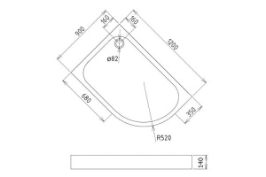 Душевой поддон Gemy  120x90 см (ST20 L) - 2