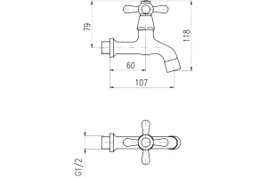 Кран для одного типа воды Rav Slezak Morava retro бронза - 2