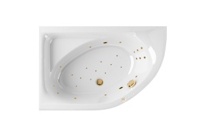 Ванна акриловая Excellent Aquarella Ultra 150x100 L с гидромассажем белый - золото