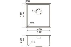 Мойка кухонная Omoikiri Tadzava нержавеющая сталь (4997114) - 2