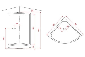 Душевая кабина Arcus  80x80 см (AS-112) - 2