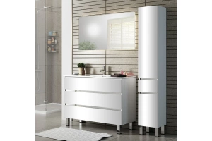 Тумба с раковиной Sanvit Кубэ-3 100 белый глянец - 2