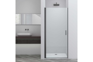 Душевая дверь в нишу Vincea Alpha 90х195 профиль темный хром стекло прозрачное 