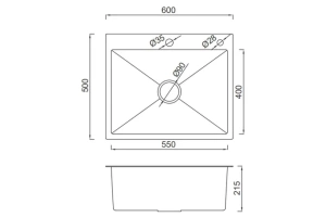 Кухонная раковина Gappo 60х50 сатин - 2