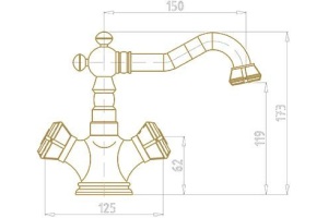 Смеситель для раковины Bronze de Luxe Royal бронза (10218/1) - 3