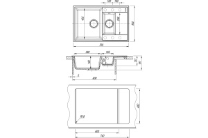 Мойка Flortek Консул 760 К, грей FSm  - 2