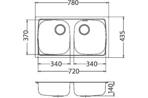 Мойка кухонная Alveus Basic 160 корзинчатый вентиль - 3