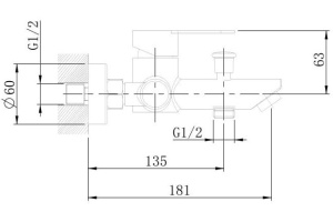 Смеситель Orange Steel M99-100NI для ванны с душем - 2